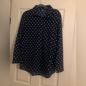 Navy/White Polka Dot Blouse XL
